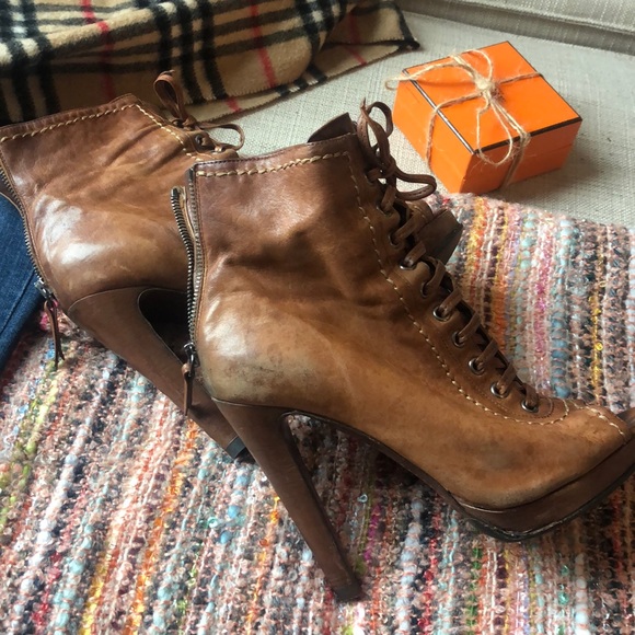 Auth Miu Miu Platform Peep toe Booties Boots - Picture 6 of 6